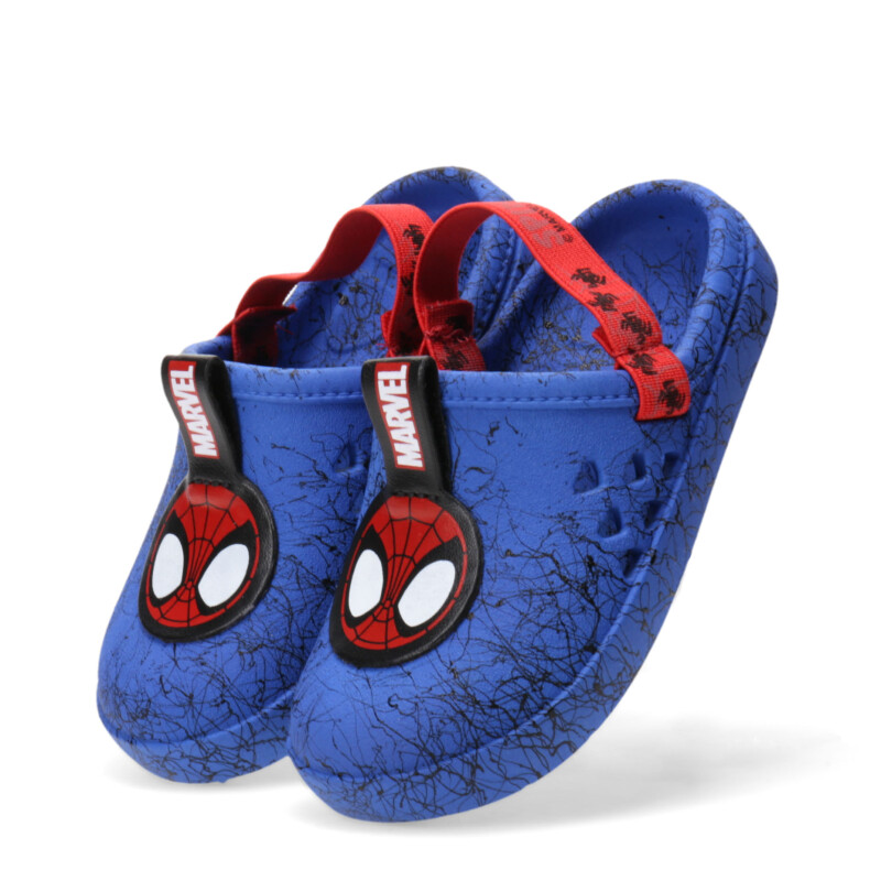 Sandalias Infantiles Marvel Round Babuch Spiderman Azul - Rojo