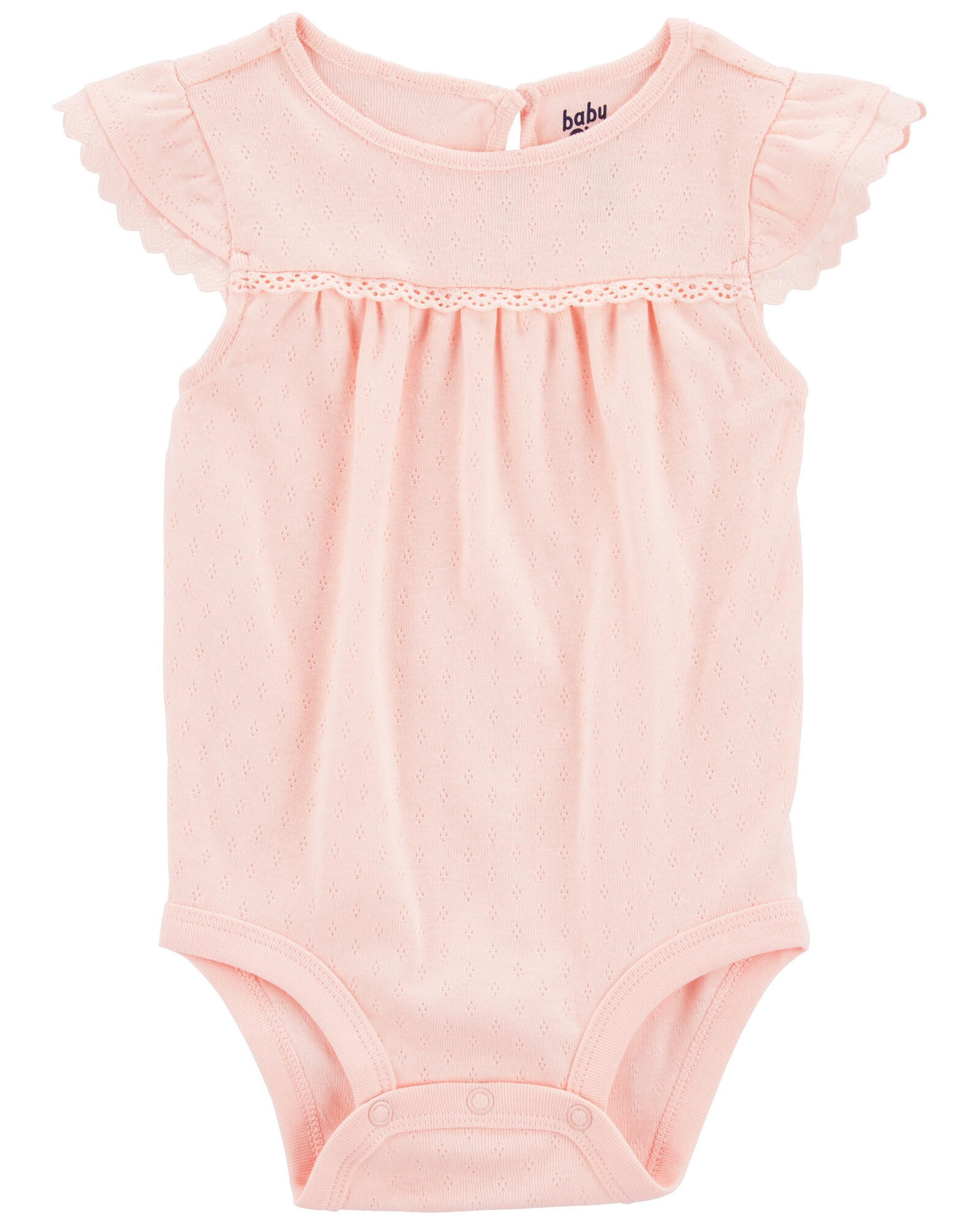 Body de algodón calado, rosado Body de algodón calado, rosado