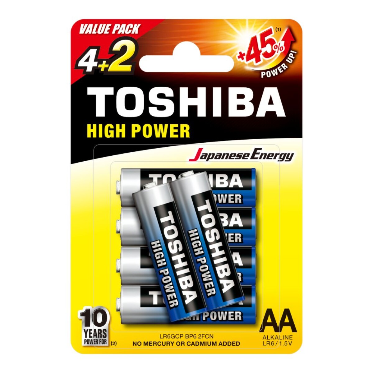PILAS ALCALINAS AA 4+2 TOSHIBA 