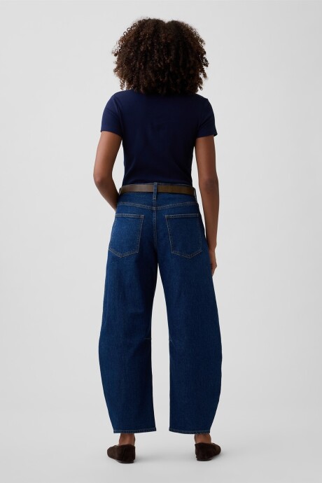 Jean Barrel Mujer Dark Wash