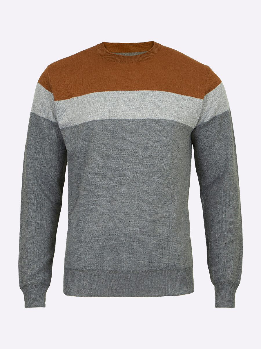 Sweater rayado - gris 
