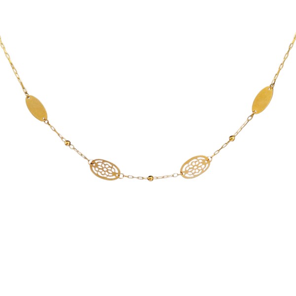 Conjunto Flor-Oro bajo-Sin piedra-CJ8011 Sinpiedra