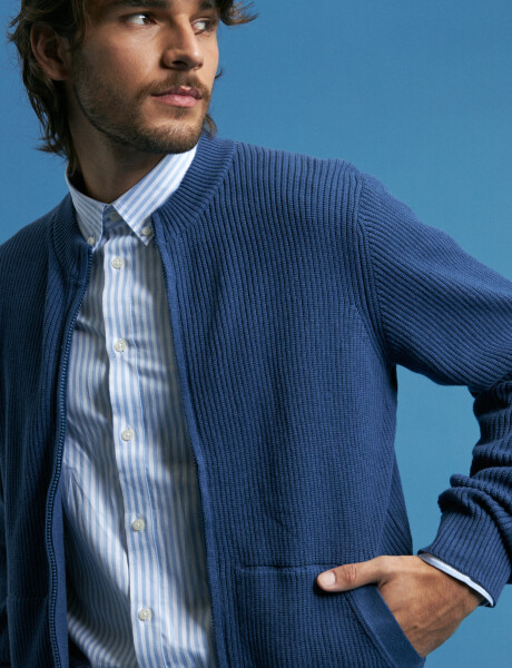 470453 CARDIGAN HARRY Azul Piedra Melange