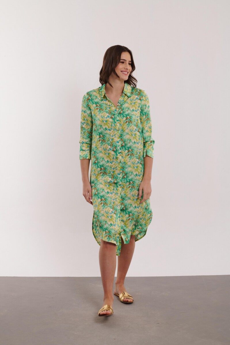 VESTIDO IRINA - ESTAMPADO FLORES VERDE 