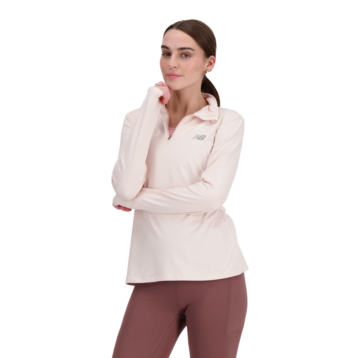 Buzo New Balance de Dama - SPACE DYE QUARTER ZIP -WT41150QPH - PINK 