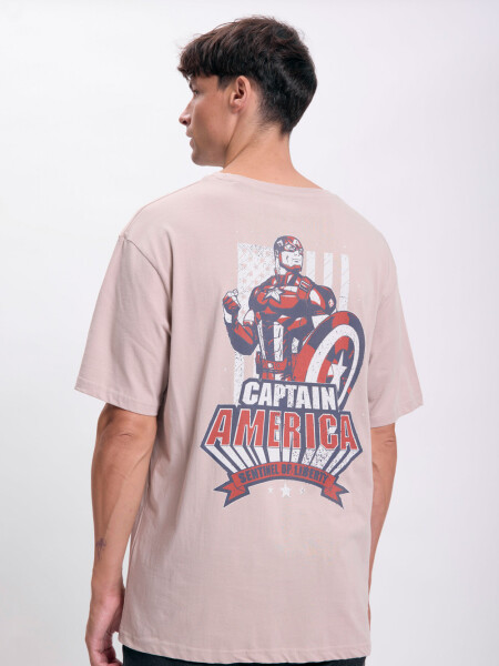 Remera oversize Capitan America Gris Claro