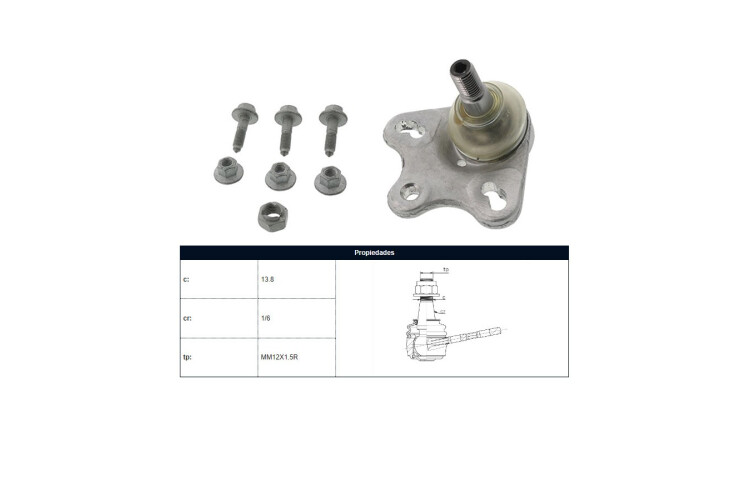Rotula Del Mercedes Benz A 160 (W168)/A 170 Cdi (W168) 99-25 Der/Izq Rotula Del Mercedes Benz A 160 (W168)/A 170 Cdi (W168) 99-25 Der/Izq