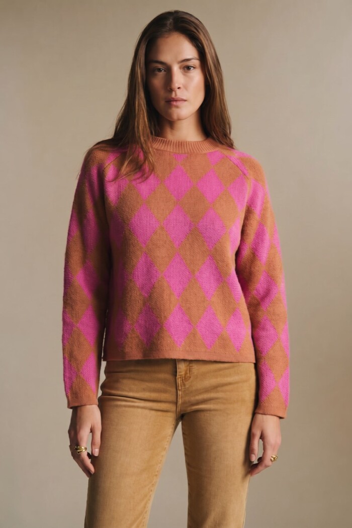 Sweater Rombos Fucsia
