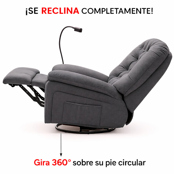 Sillón Masajeador Poltrona Con Control Remoto Y Soporte Para Celular GRIS