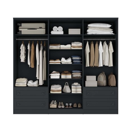 PLACARD 6 PUERTAS MDF GRIS AMERICANO PLUS