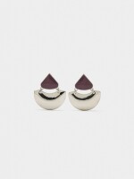 Pendientes Largos De Esmalte burdeos