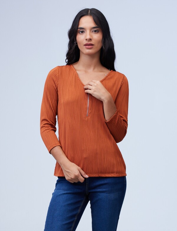 Blusa Zip TERRACOTA