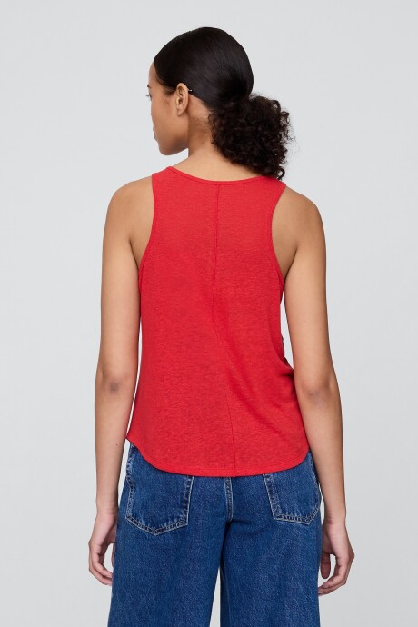Musculosa De Lino Mujer Tomato Sauce