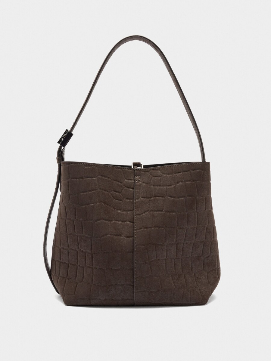 Bolso De Hombro Con Grabado Animal marron