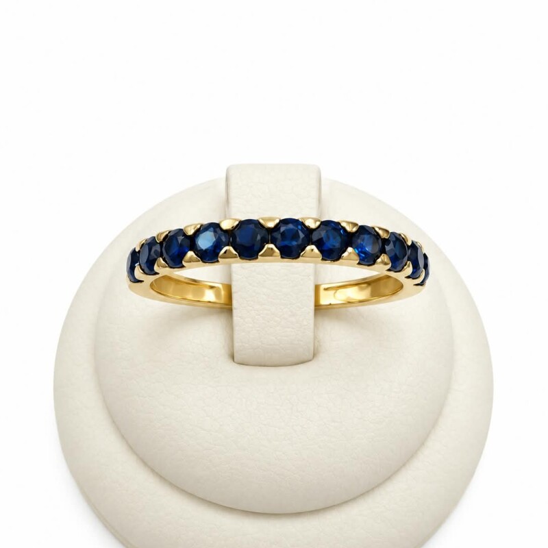 Anillo medio sin fin en Oro con piedras azules Anillo medio sin fin en Oro con piedras azules