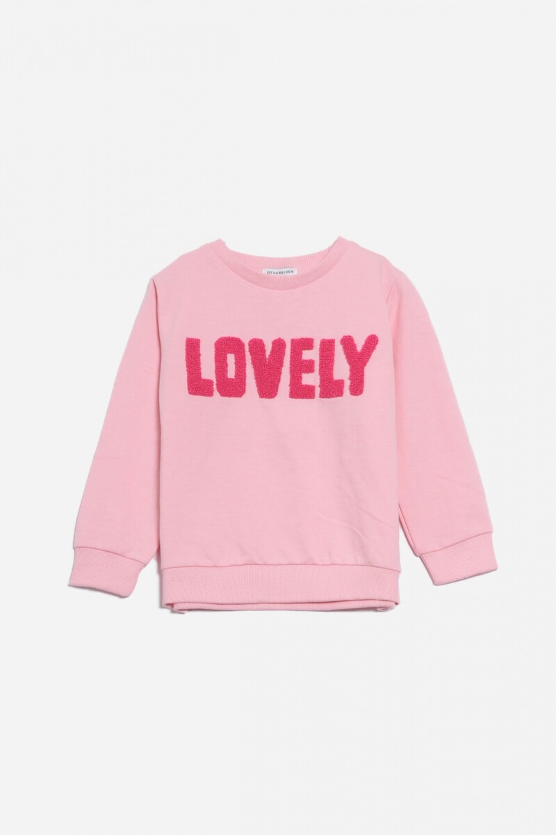 Sweatshirt con logo plush aplicado ROSA