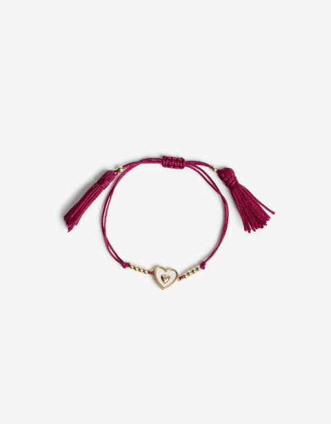 Pulseras Flexibles Metal Pulsera Flexible Cordón Corazón - Dorado