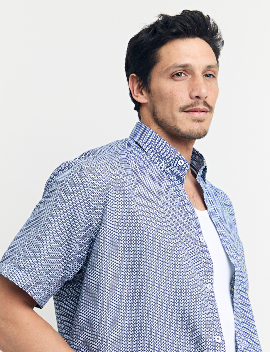 012656 CAMISA HARRINGTON LABEL Azul Osc/bla