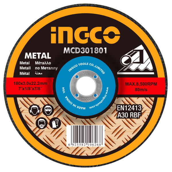DISCO CORTE METAL 7´´ X 1.6MM INGCO MCD301802 ( 180X1.6MMX222MM DISCO CORTE METAL 7´´ X 1.6MM INGCO MCD301802 ( 180X1.6MMX222MM