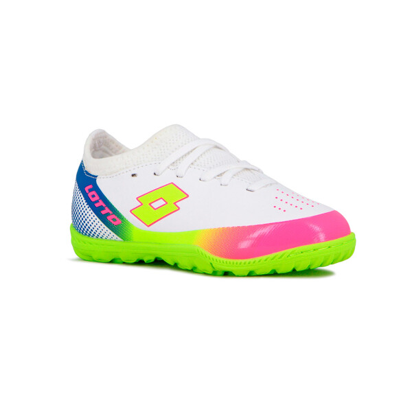 Lotto IMPERIO Futbol 5 sintetico TF Niño - Blanco-Verde Blanco-Verde