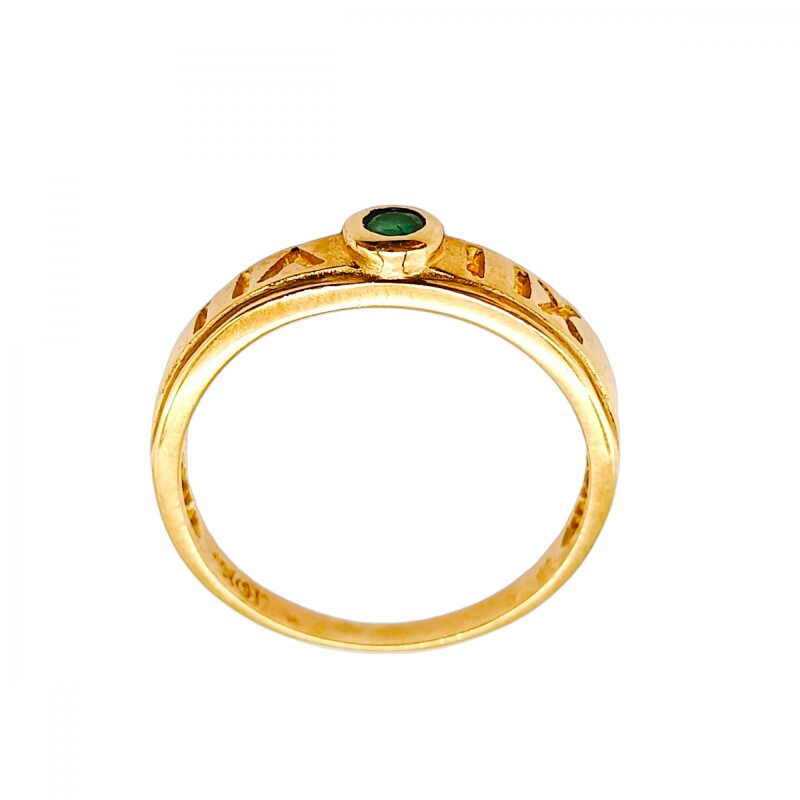 Anillo Solitario-Oro Bajo-Piedra Esmeralda-AN8147 conpiedra