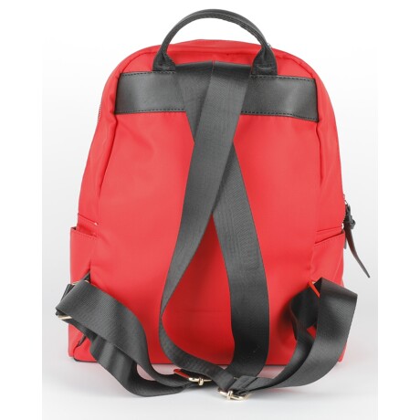 Mochila Canva de nylon con compartimientos y cierres metálicos Rojo