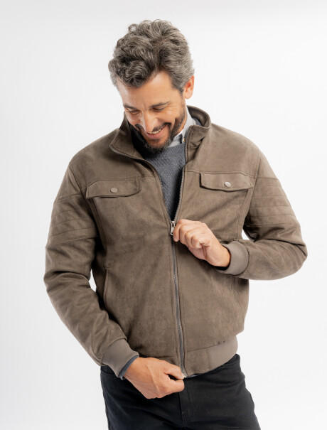 Campera suede Milan gris