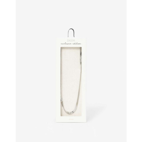 Collar Corto De Acero Plateado