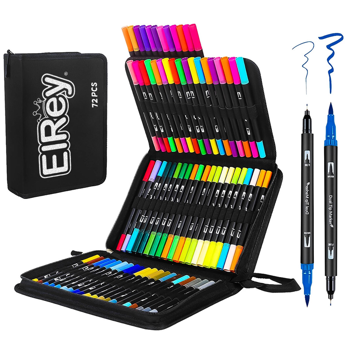 Set X72 Marcadores De Doble Punta Surtidos C/ Estuche - Var004002 