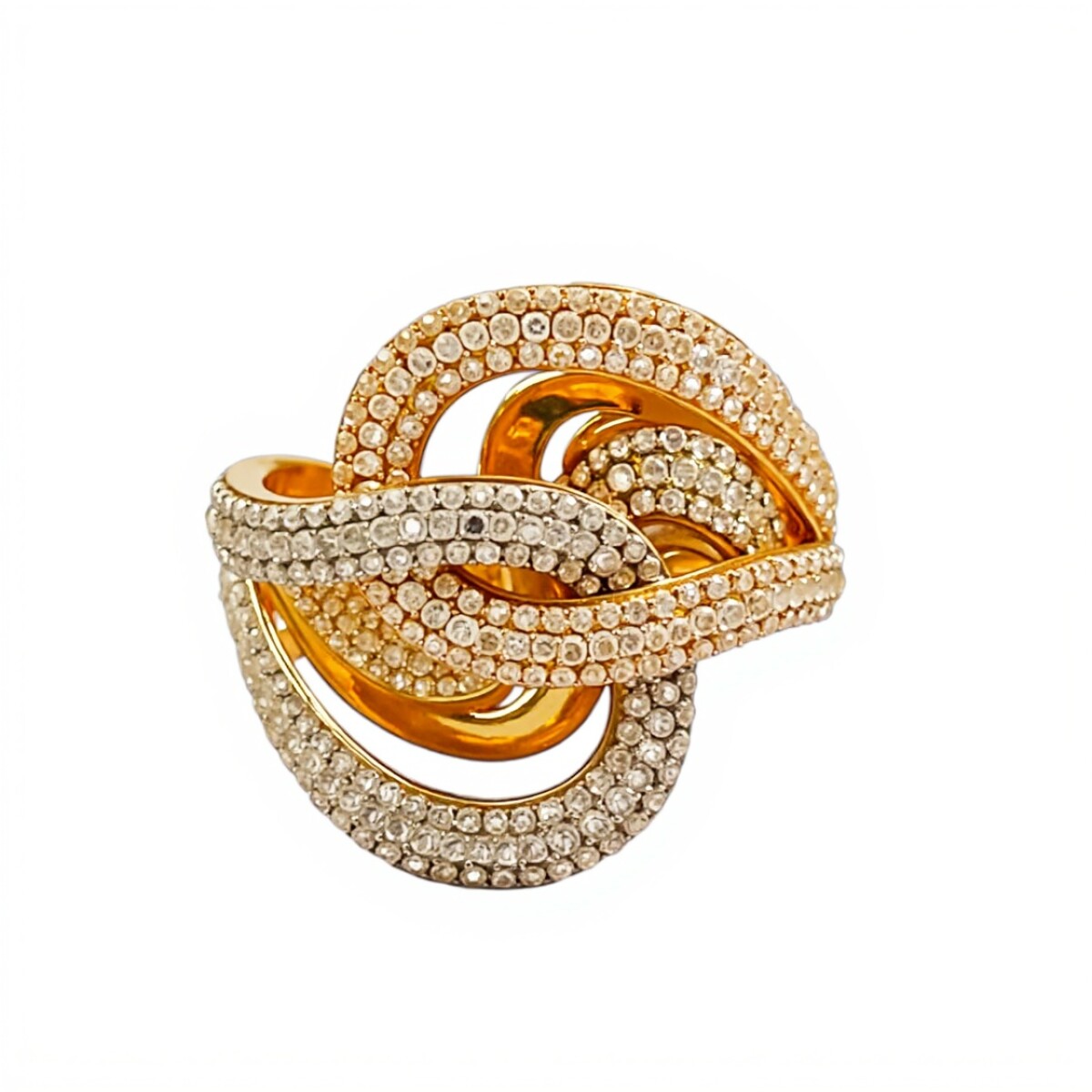 Anillo Tiras-Oro 18k-Piedra Zirconia-AN9523 - conpiedra 