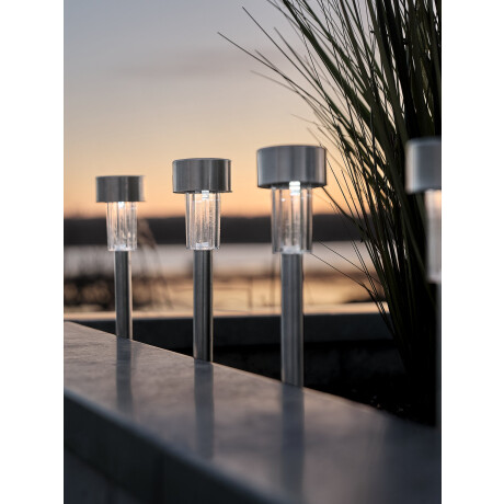 Lámpara solar ALK Ø6xA37cm 4 unidades Plateado