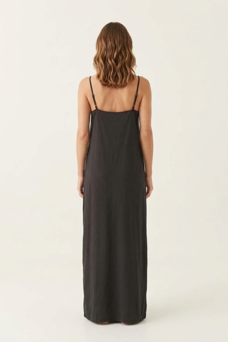 Vestido largo tirantes finos NEGRO