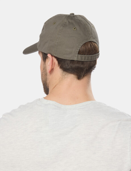 GORRO VISER DE LONA CON PARCHE DE GOMA Verde