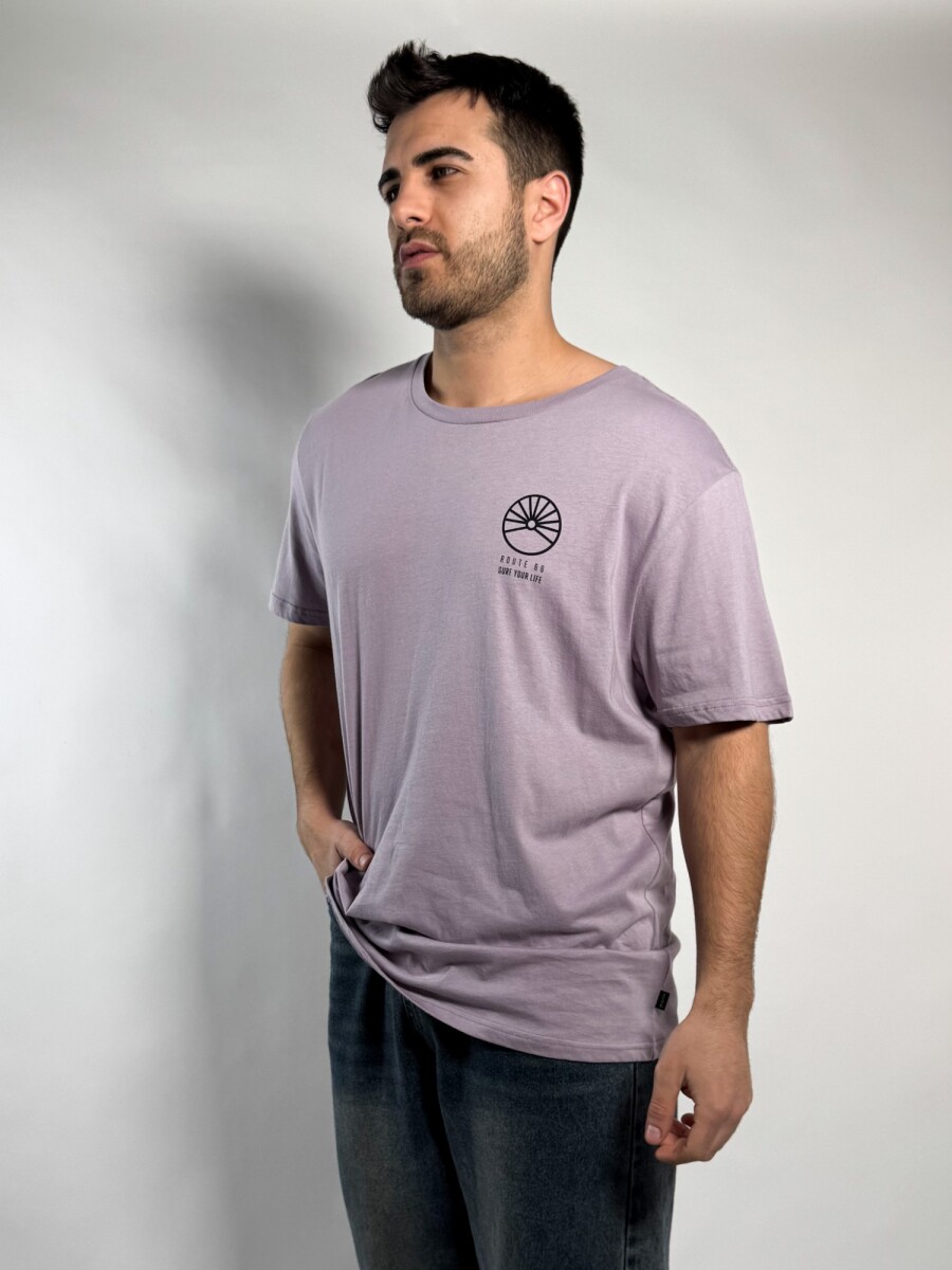 Remera oversize con estampa Londra - Morado 