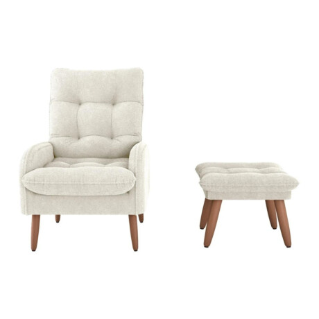 Combo Rustico Poltrona + Puff Nantes Blanco