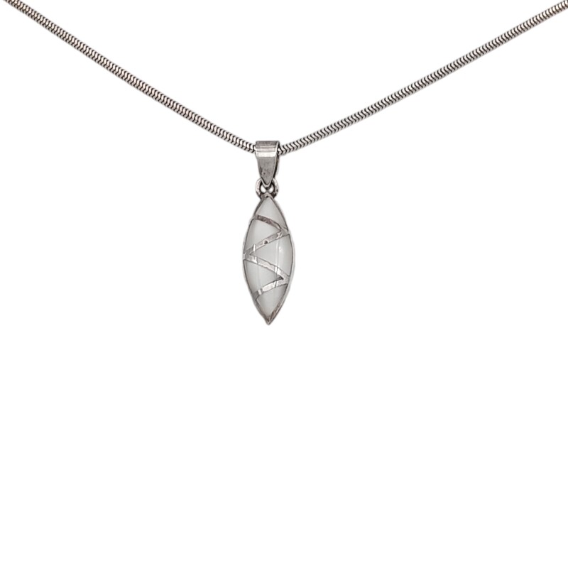 Dije Colgante Almendra-Plata 925-Nacar-CP3778 conpiedra