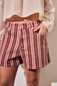 Short Rayado Rosa