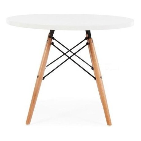 Juego de comedor Con Mesa Circular de 120cm + 6 sillas Eames Blanco