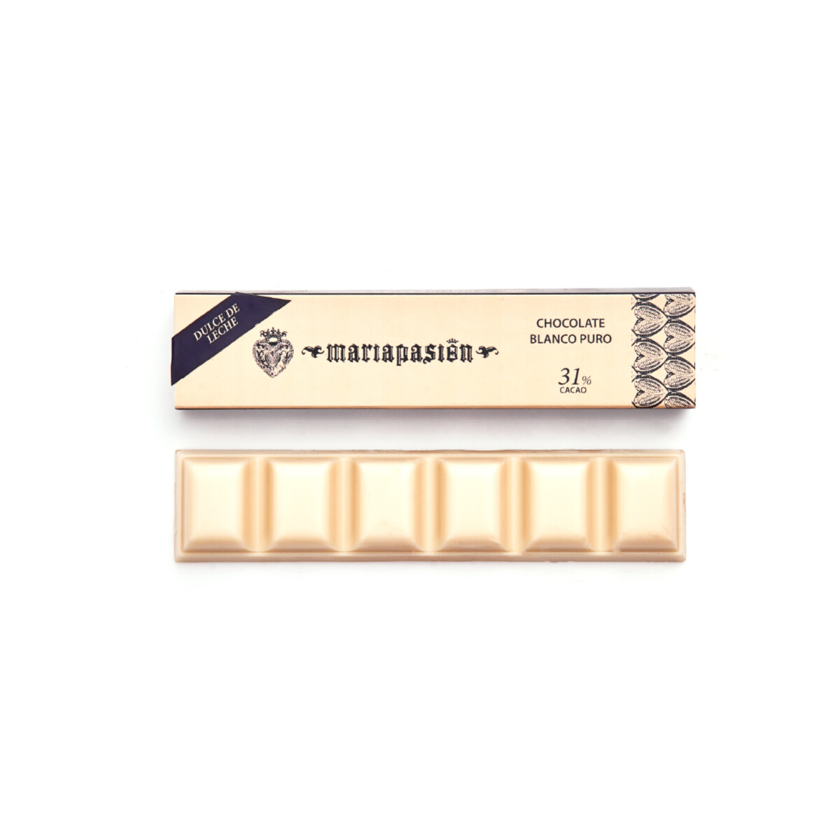Barra Chocolate Blanco 31% - Dulce de Leche - 40g. 
