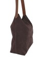 Tote bag de cuero con gamuza Chocolate