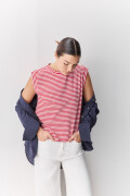 REMERA ALBIZI Blanco/Rojo