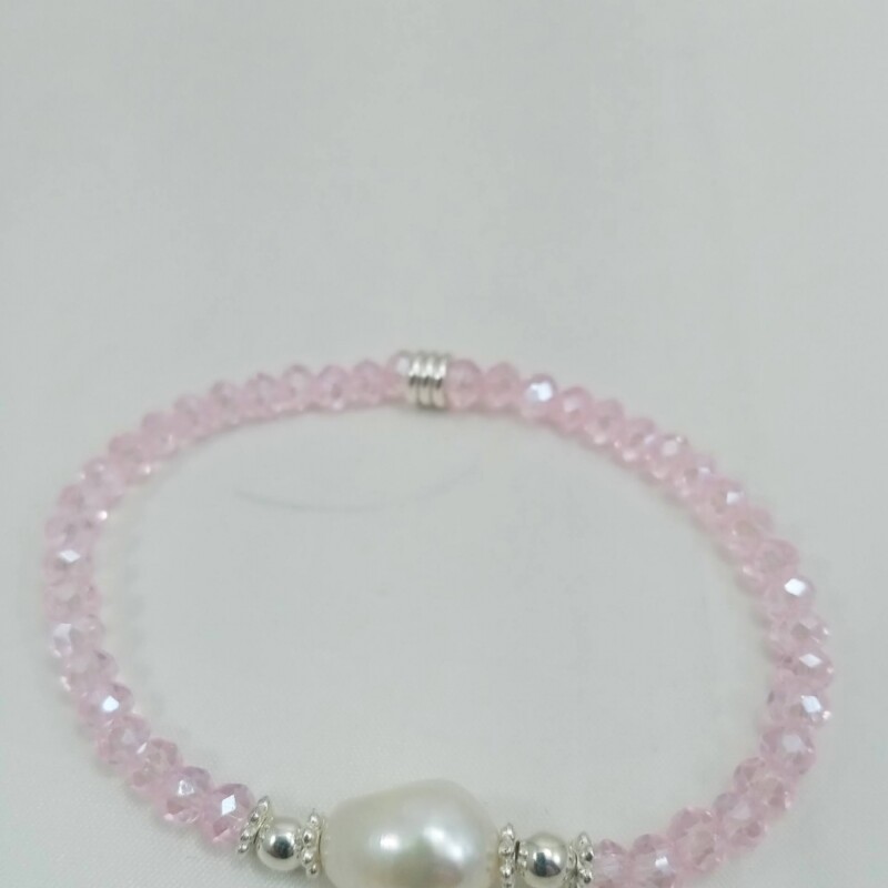 Pulsera Madre perla y cristales Cristales Rosa