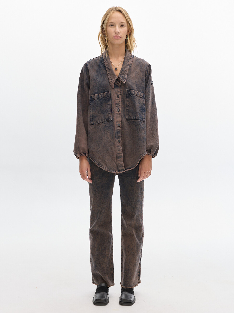 Camisa Cisne Denim Washed - Brown 