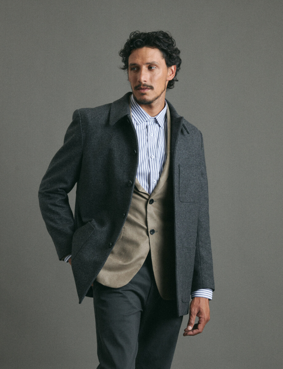 300261 SOBRETODO HARRINGTON SELECT Gris Oscuro