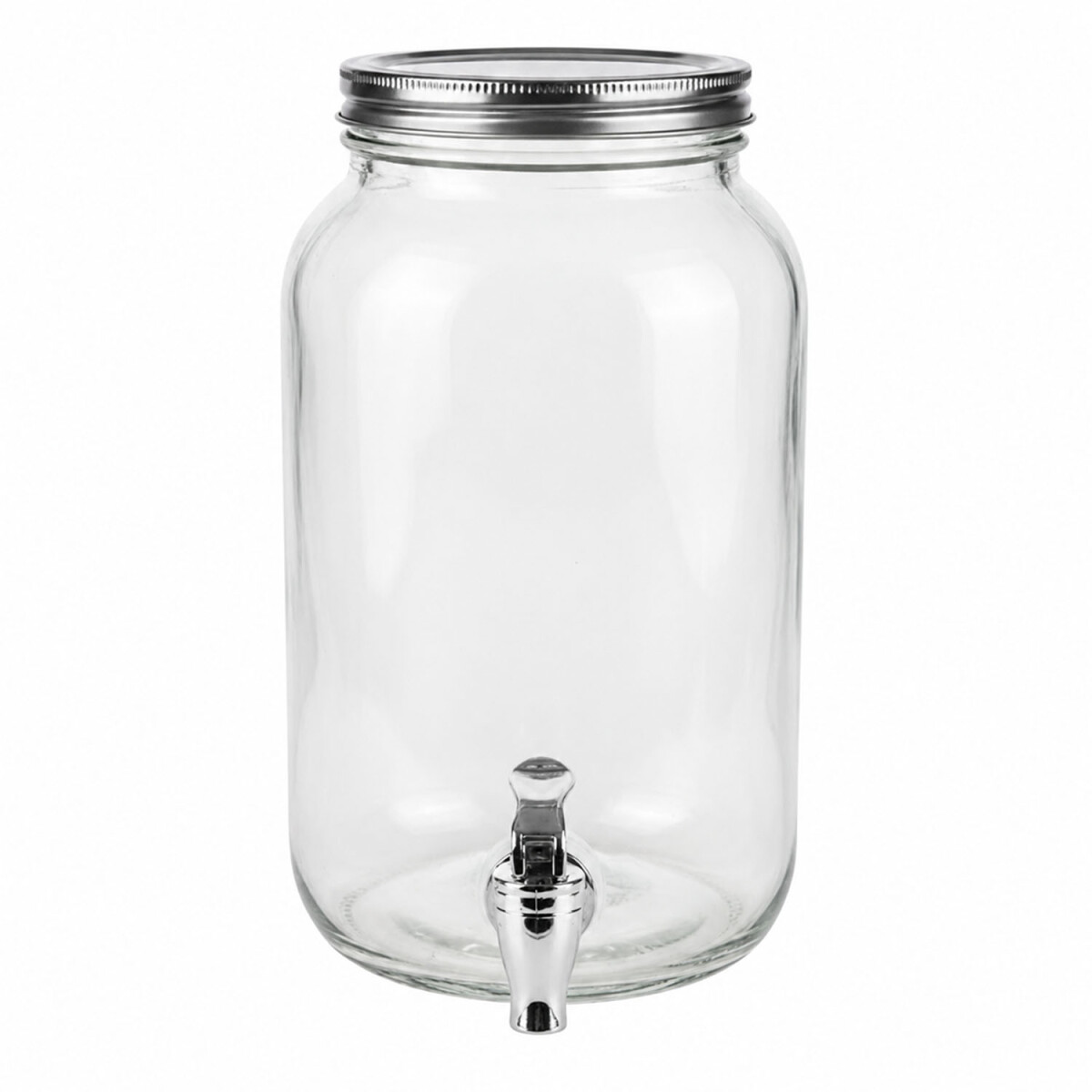 Dispensador De Bebidas 3L Vidrio Canilla Tapa Cobre Vintage - Plateado 
