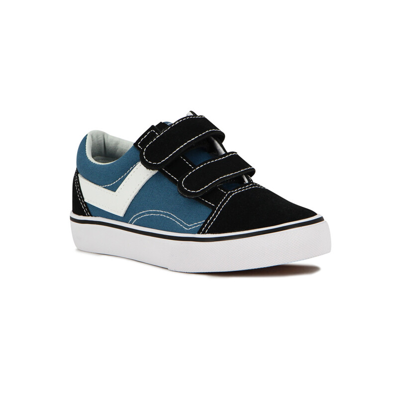 Pony Kids Champion Casual Old School Canva-Suede C/Velcro / Navy-Black Marino-Negro