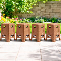 Juego De Jardín Mesa Plegable 4 Bancos Beige