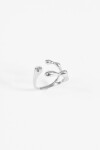 Anillo acero ajustable gota plateado