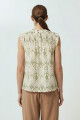 Blusa estampada punto smock verde oliva