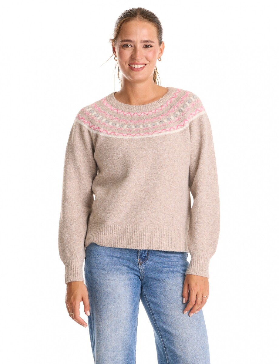 Buzo Lana Fairisle - Beige/multi 